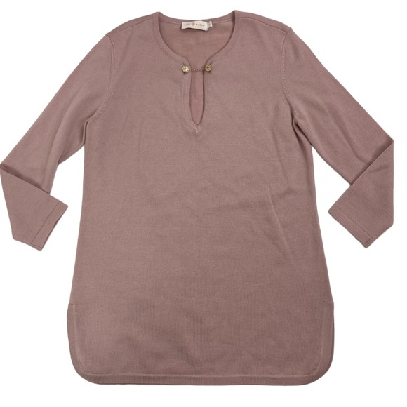 Tory Burch Hillary tunic gold button Indian rose. Size Small